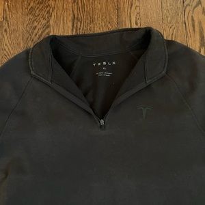 Tesla Chill Quarter Zip Pullover Black Gray XL